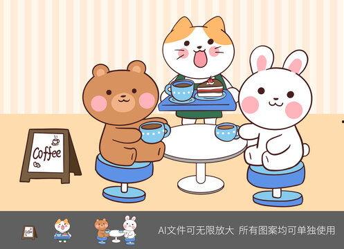 爸爸吃瓜卡通画,趣味横生的家庭时光